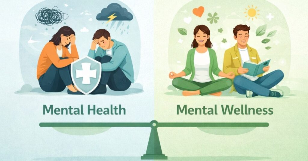 difference between mental health and mental wellness